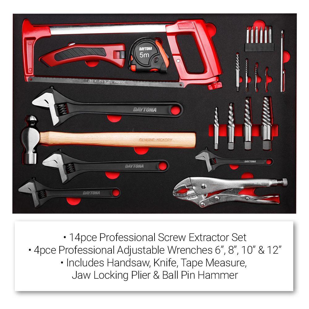 Daytona 655 Piece Mechanical Tool Set with 43 12 Drawer Red Roller Cabinet - Online Shop