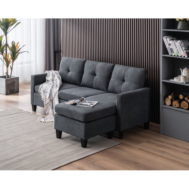 Almendarez 77′′ Wide Reversible Modular Sofa & Chaise With Ottoman - Online Shop