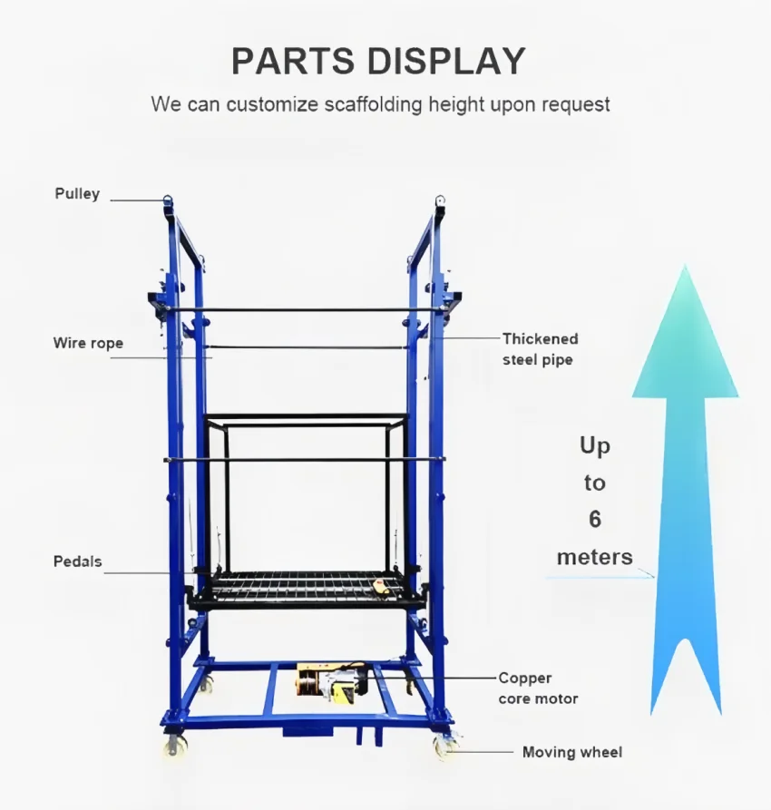 Foldable Electric Lift Scaffolding (Load 500Kg) - Online Shop