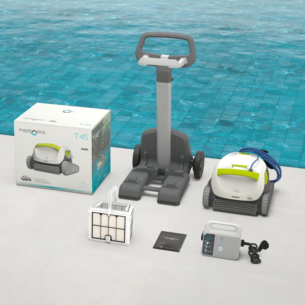 DOLPHIN T45 Electric Pool Cleaner Robot - Wall Cleaning, In-Ground Pool Up to 12 m, 3 Year Warranty - Online Shop