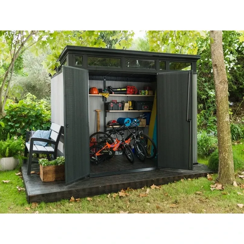 Artisan 9' wide x 7.5' deep plastic storage shed - Online Shop