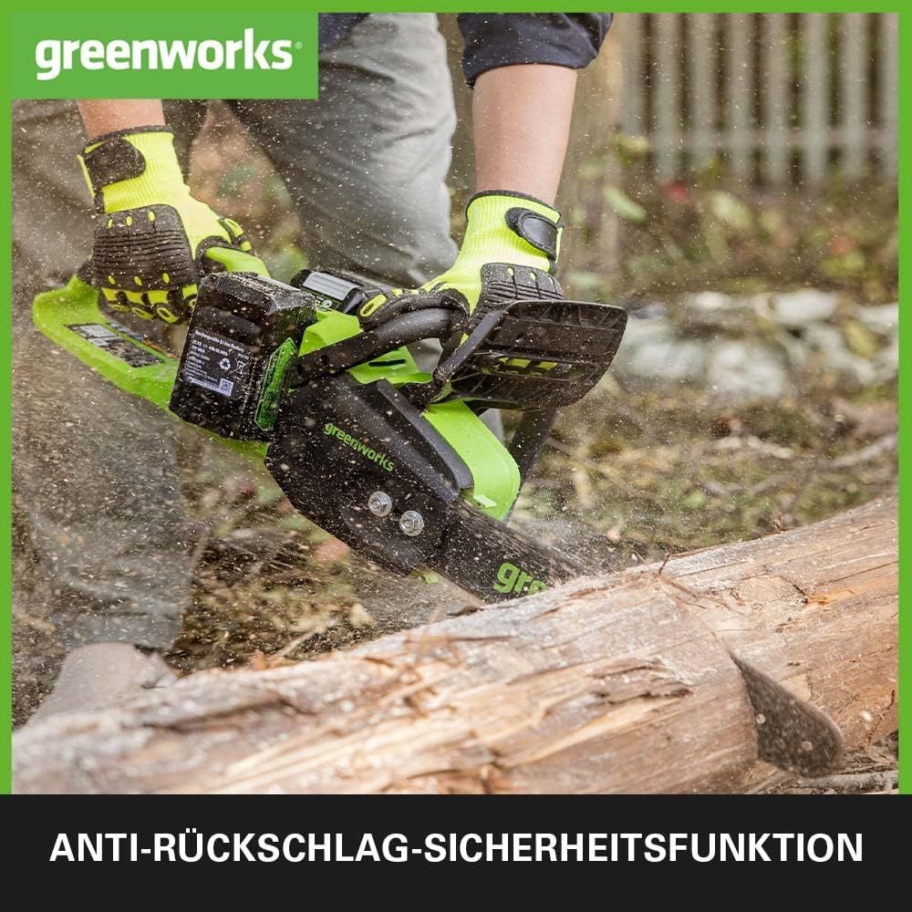 Greenworks 48 V (2 x 24 V) Battery Chainsaw with Brushless Motor GD24X2CS36K4X - Online Shop