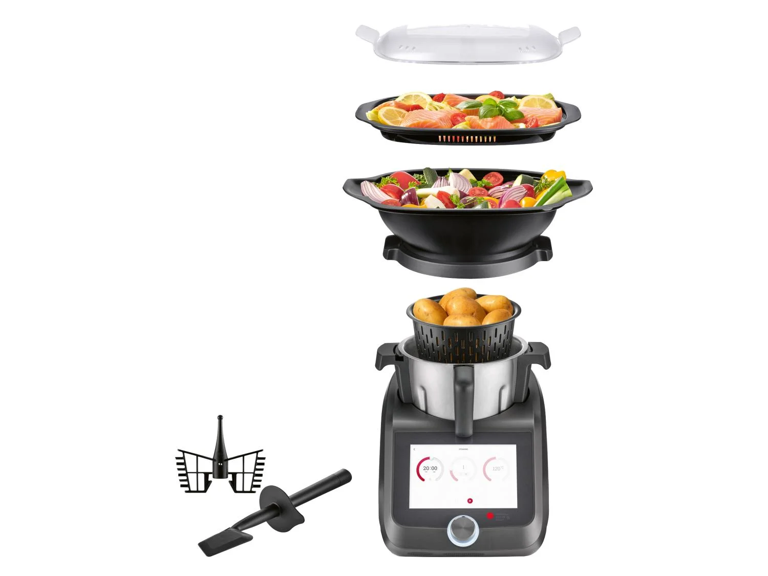 SILVERCREST® KITCHEN TOOLS Monsieur Cuisine Smart SKMS 1200 C1, Anthracite Mat - Online Shop