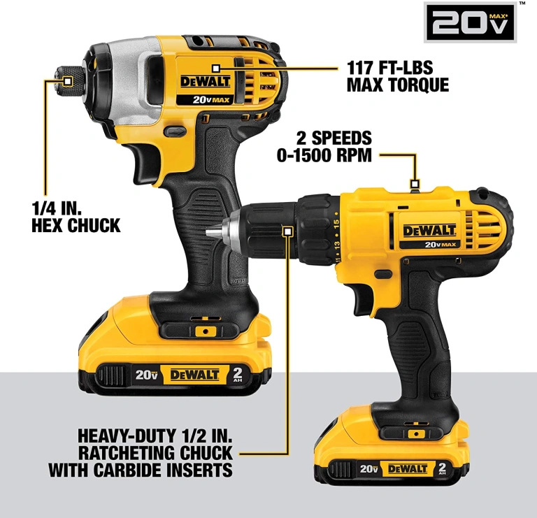 DEWALT 18V/20V MAX Cordless Brushless Power Tool Combo Kit – Professional 10–28 Piece Set with Lithium-Ion Batteries (DCK1020D2 / 28-Piece Pro Kit) - Online Shop