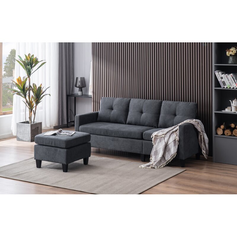 Almendarez 77′′ Wide Reversible Modular Sofa & Chaise With Ottoman - Online Shop