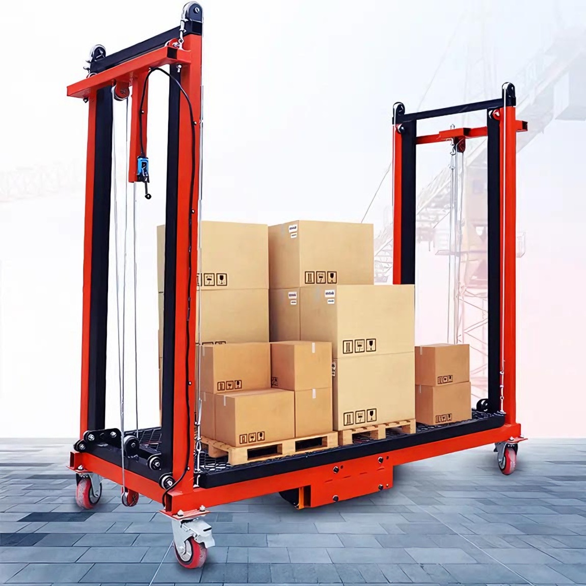 Foldable Electric Lift Scaffolding (Load 1000Kg) - Online Shop