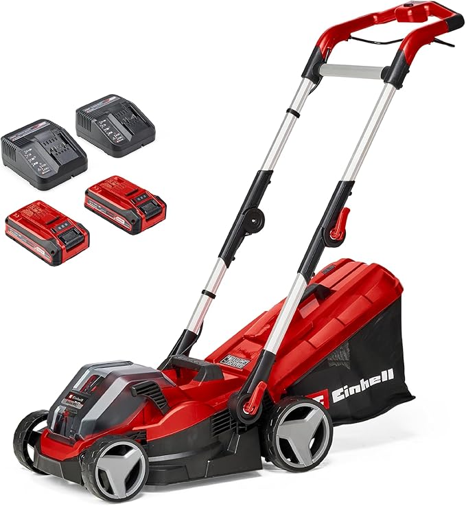 Power X-Change RASARRO 36/34 Cordless Lawnmower With Battery (x2) And Charger (x2) - 36V, 34cm Cutting Width, 30L Grass Box, 5 Cut Heights - Battery Lawn Mower For Lawns Up To 300m² - Online Shop