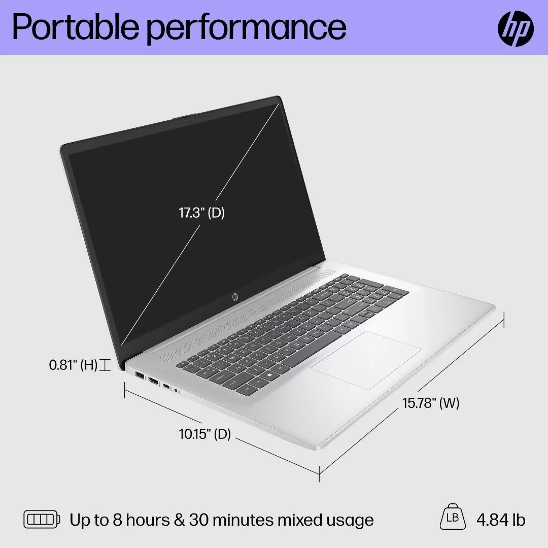 HP Laptop 17 with Intel Core i7-1355U | 17.3 Inch FHD Display | 32 GB DDR4 RAM | 1 TB SSD - Online Shop