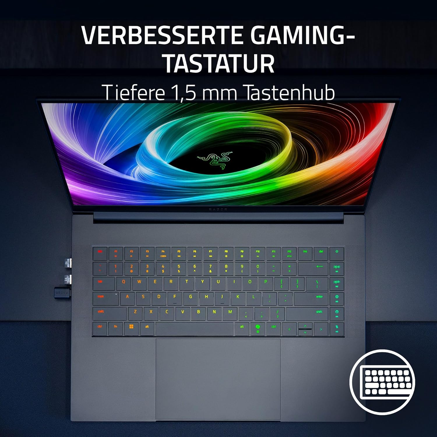 Razer Blade 16 (2025) AI Gaming Laptop | RTX 5090 · 16″ QHD+ 240Hz OLED Display · Ryzen AI 9 365 · 32GB / 64GB RAM · 1TB / 2TB SSD | QWERTZ DE Layout – Black - Online Shop